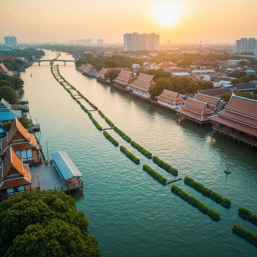 Bangkok delta protected by estuarine islands